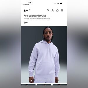 Nike Men's Light Purple Fleece Hoodie